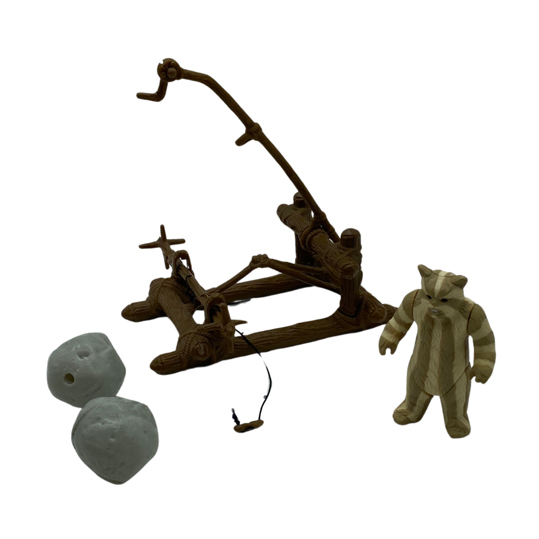 Vintage Star Wars Ewok catapult complete with both boulders  & Logray Ewok 222