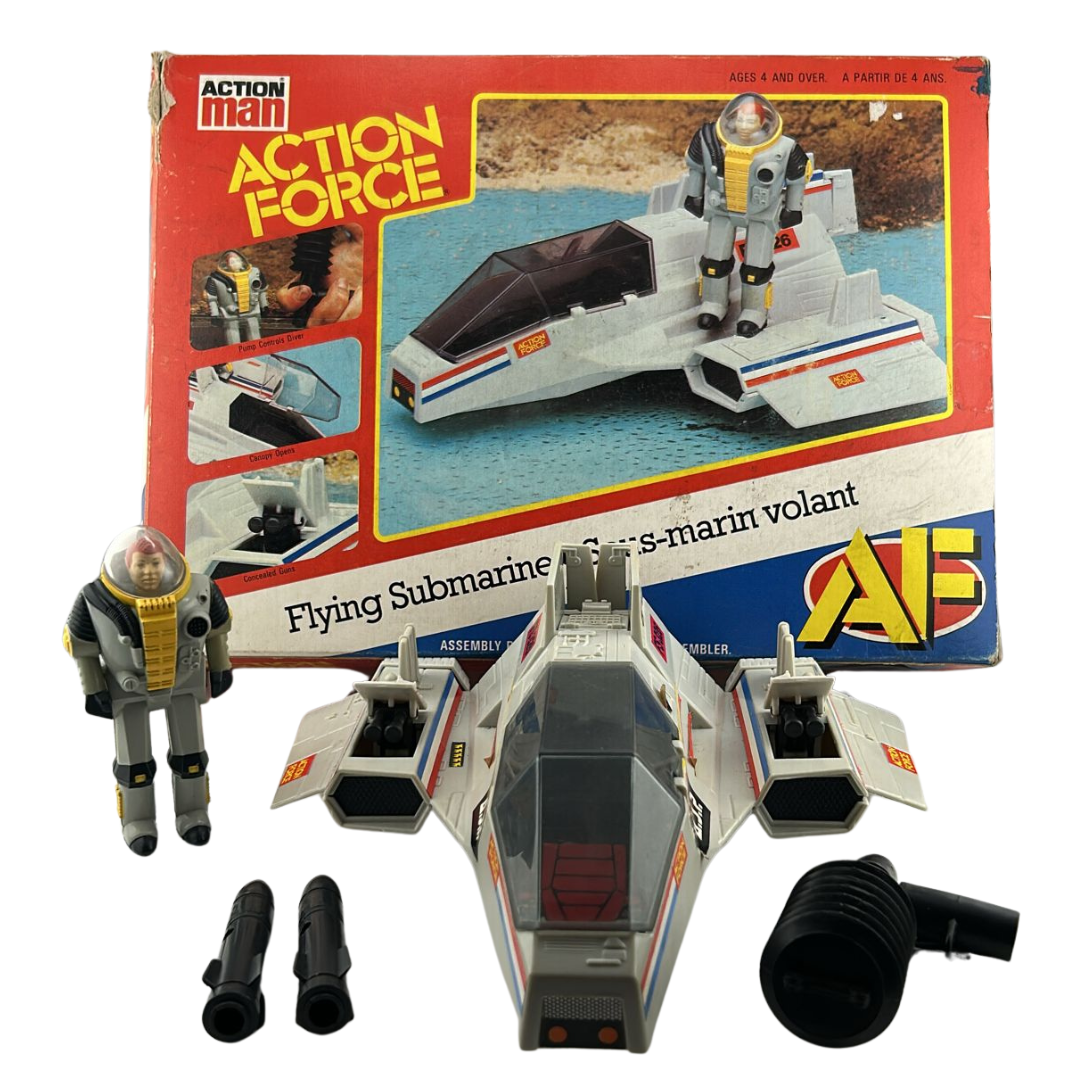 Action Force Flying Submarine with box and insert by Palitoy GI Joe