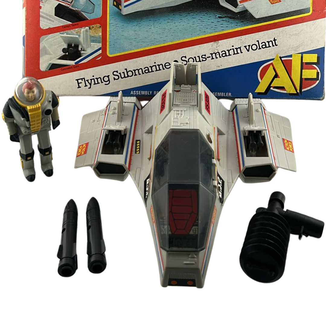Action Force Flying Submarine with box and insert by Palitoy GI Joe