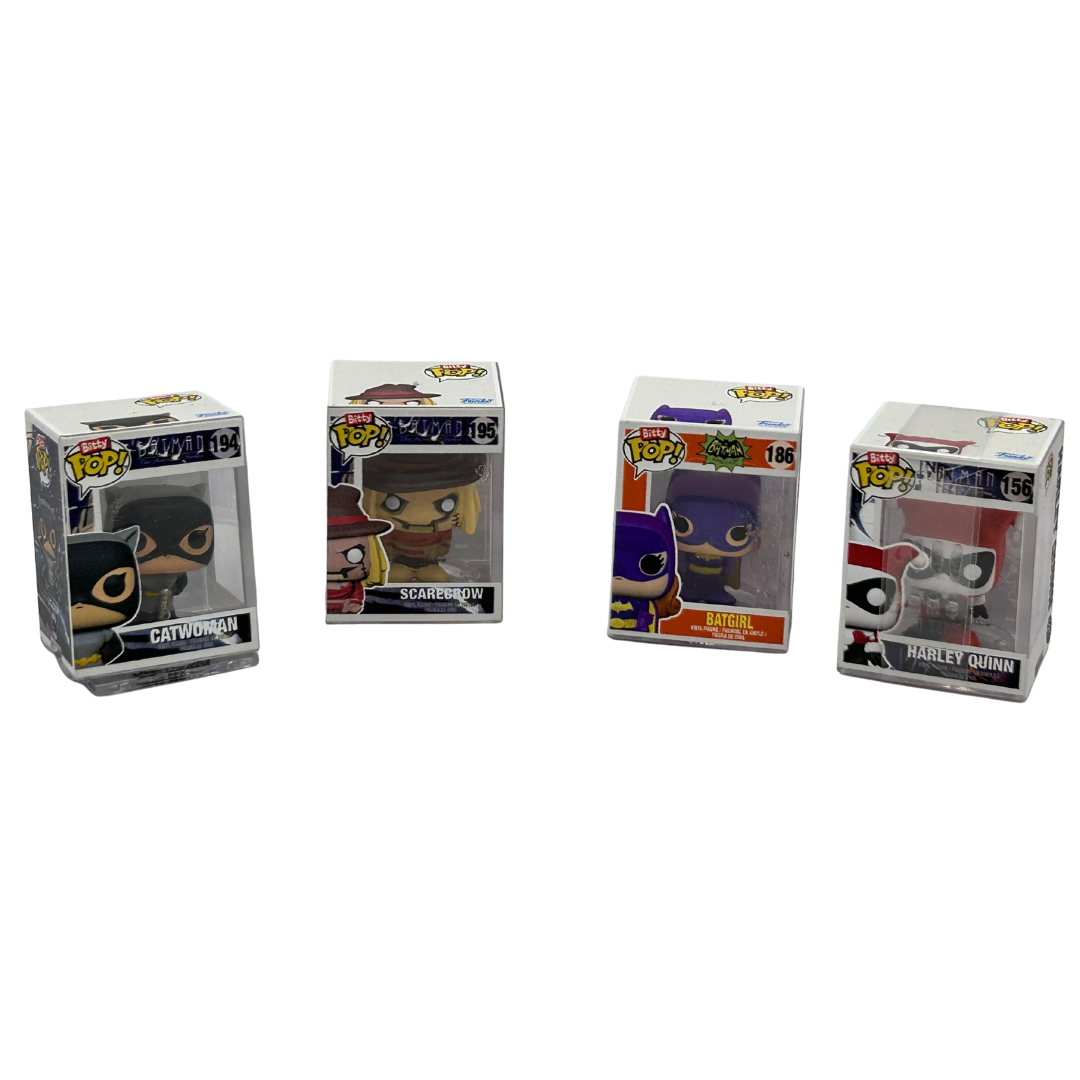 Pop Vinyl Batgirl, Harley Quinn, Scarecrow, Catwoman Funko minis