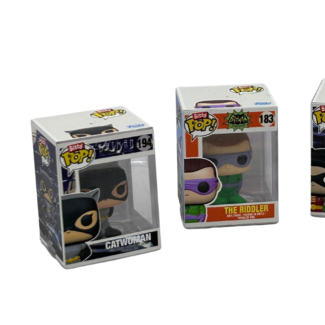 Pop Vinyl Batman, Robin, Riddler Catwoman Funko minis