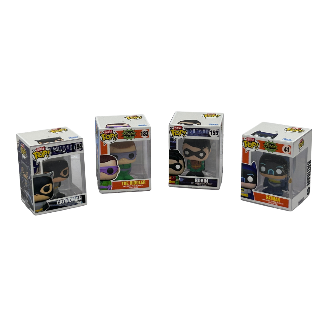 Pop Vinyl Batman, Robin, Riddler Catwoman Funko minis