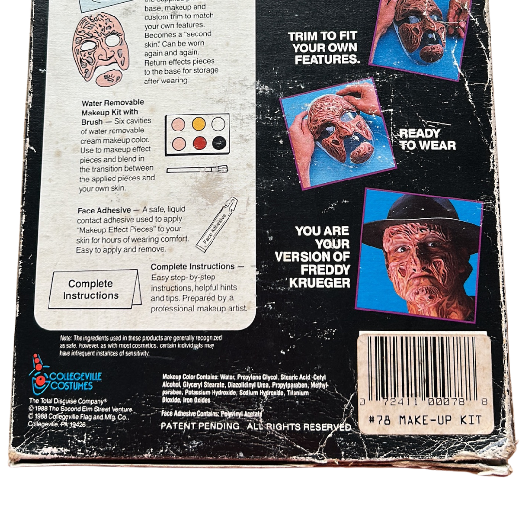 Freddy Krueger Nightmare On Elm Street original sealed makeup kit from 1988