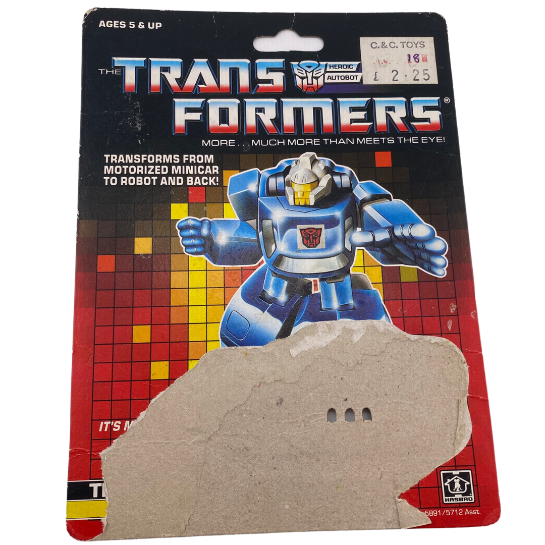 Transformers G1 Freeway Throttlebot cardback with tech spec
