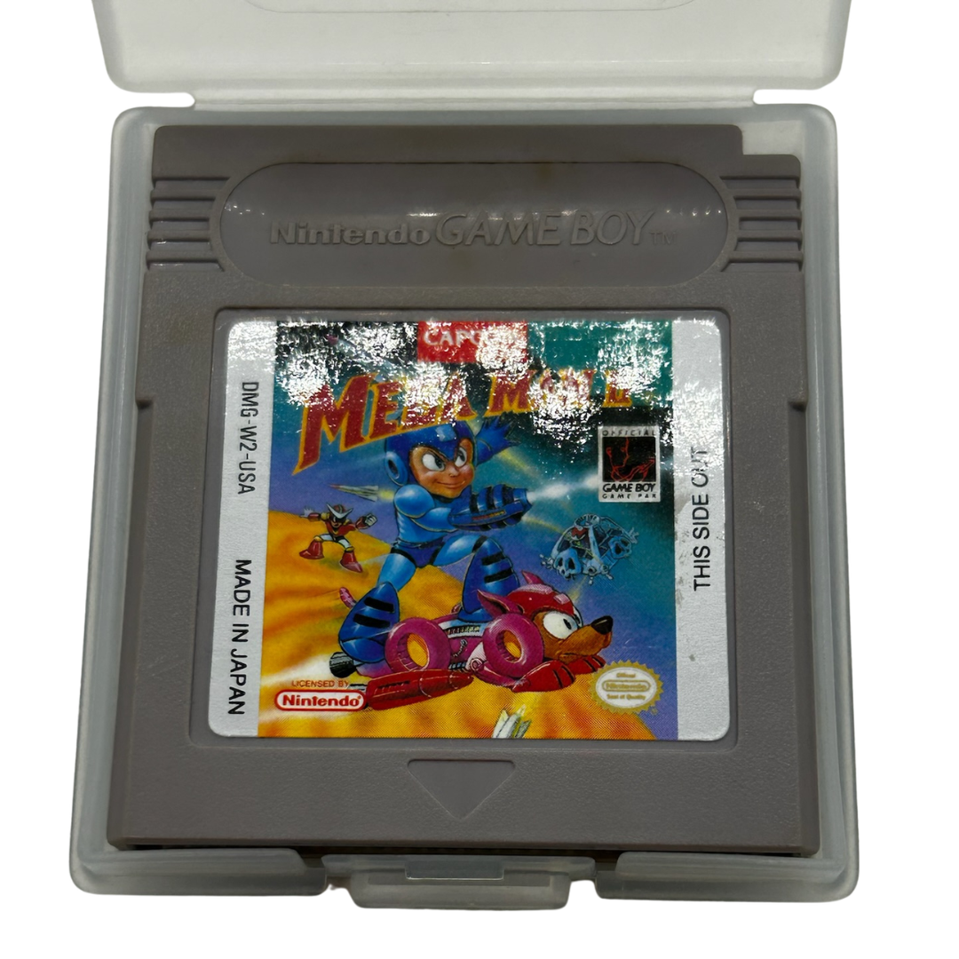 Nintendo Gameboy Mega Man 2 game and plastic protective case 203C