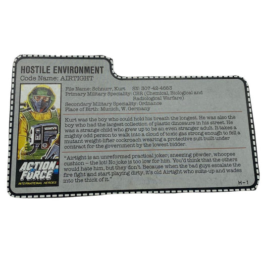 GI Joe, Action Force Airtight filecard 634