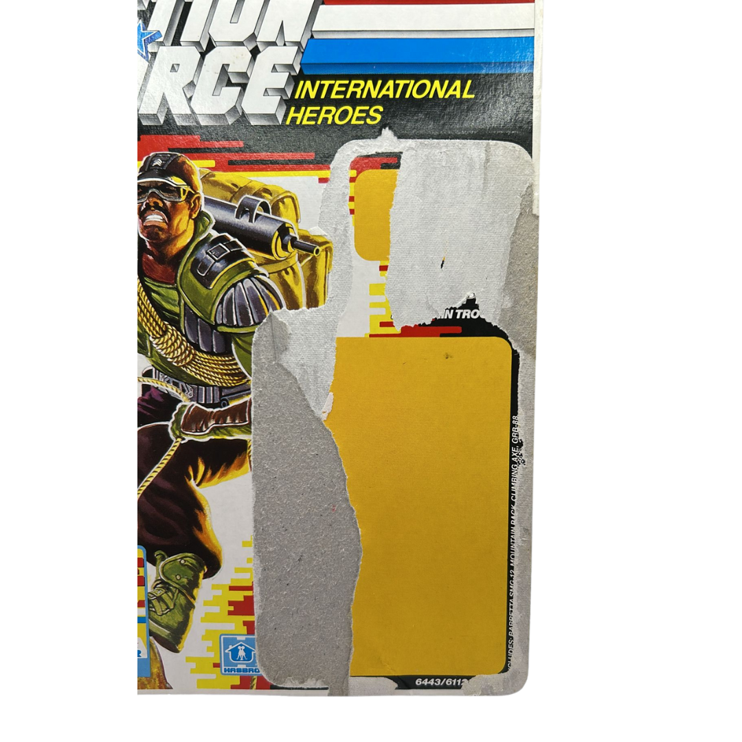 GI Joe, Action Force Alpine original cardback filecard backing card