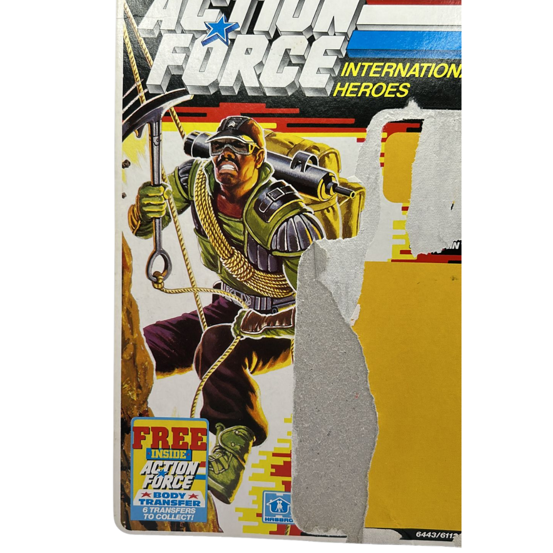 GI Joe, Action Force Alpine original cardback filecard backing card