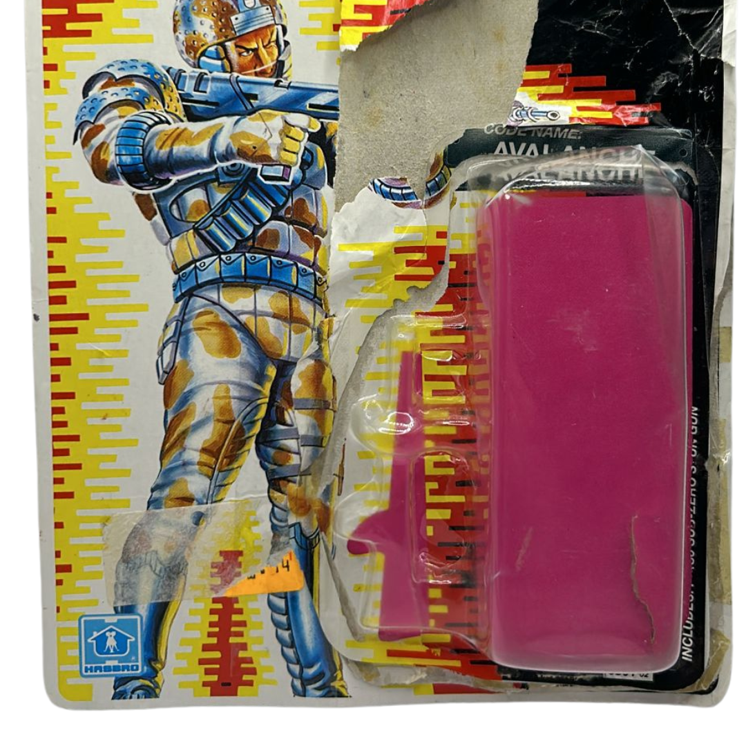 GI Joe, Action Force Avalanche figure cardback and bubble some damage as shown