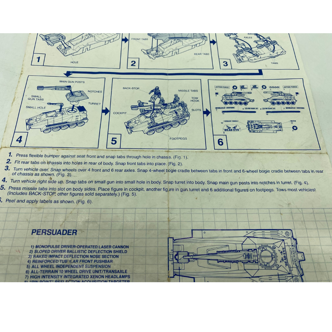 GI Joe, Action Force Persuader tank instructions sheet 321