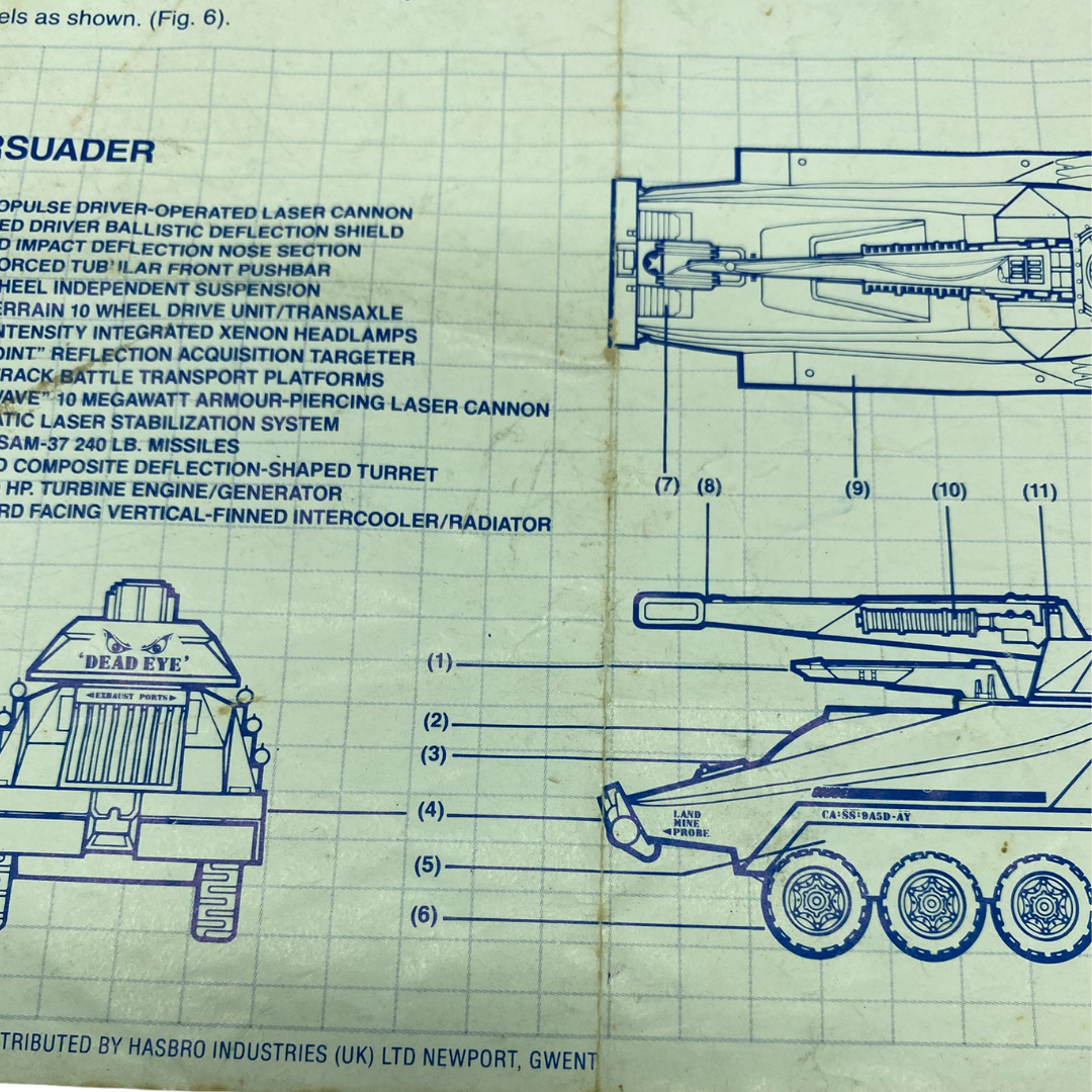 GI Joe, Action Force Persuader tank instructions sheet 321