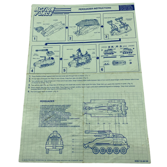 GI Joe, Action Force Persuader tank instructions sheet 321