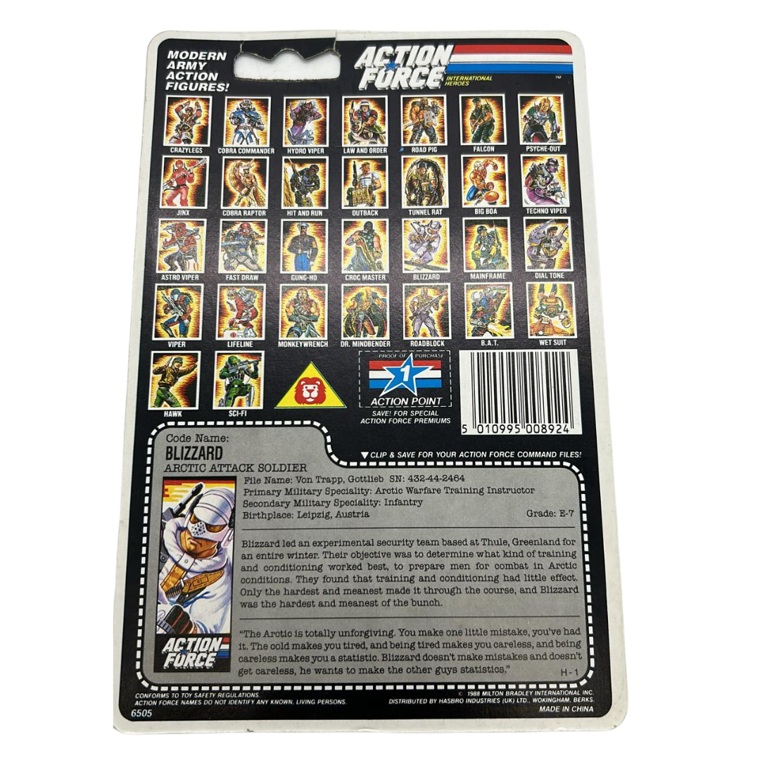 Action Force, GI Joe Blizzard original Action Force cardback