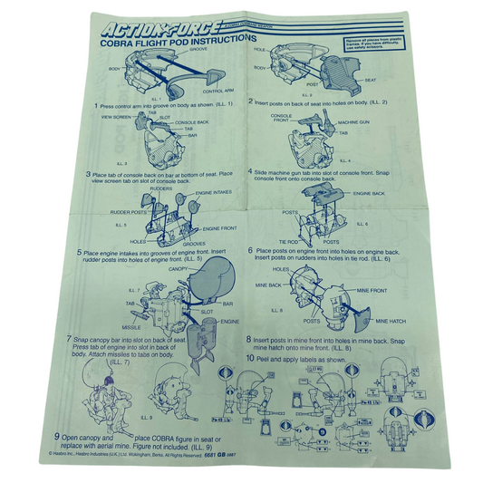 GI Joe, Action Force  Flight Pod / Cobra Flight Pod instruction sheet  321