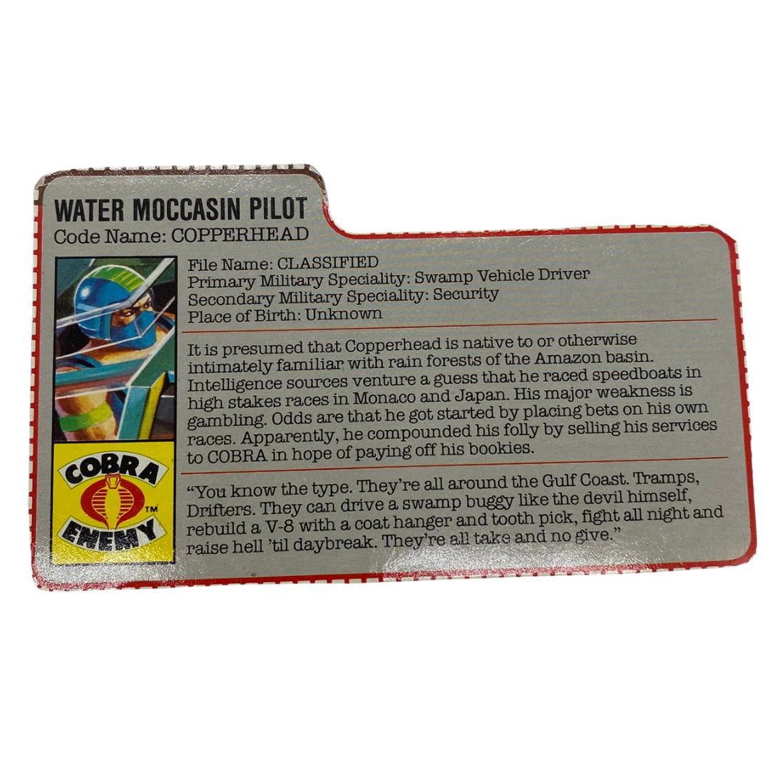 GI Joe, Action Force Copperhead filecard Water Moccasin Pilot 434