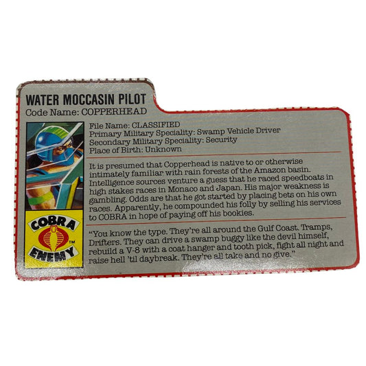 GI Joe, Action Force Copperhead filecard Water Moccasin Pilot 434