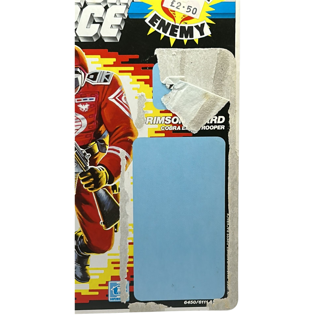 GI Joe, Action Force Crimson Guard original cardback filecard backing card