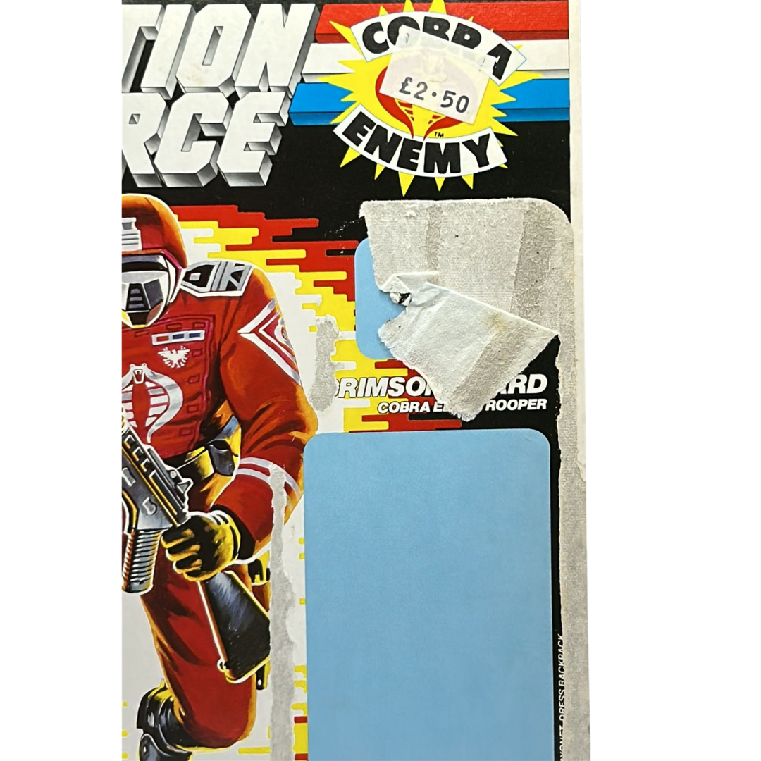 GI Joe, Action Force Crimson Guard original cardback filecard backing card
