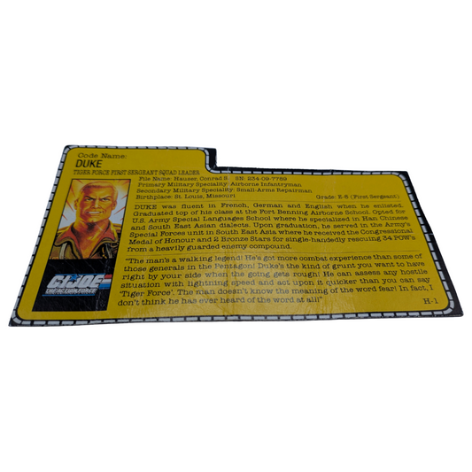 GI Joe, Action Force Duke Tiger Force filecard