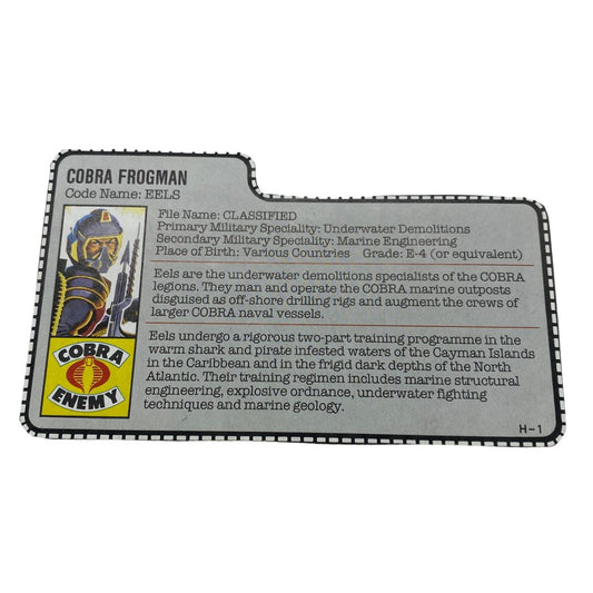 GI Joe, Action Force Eels filecard Cobra Frogman figure 304A