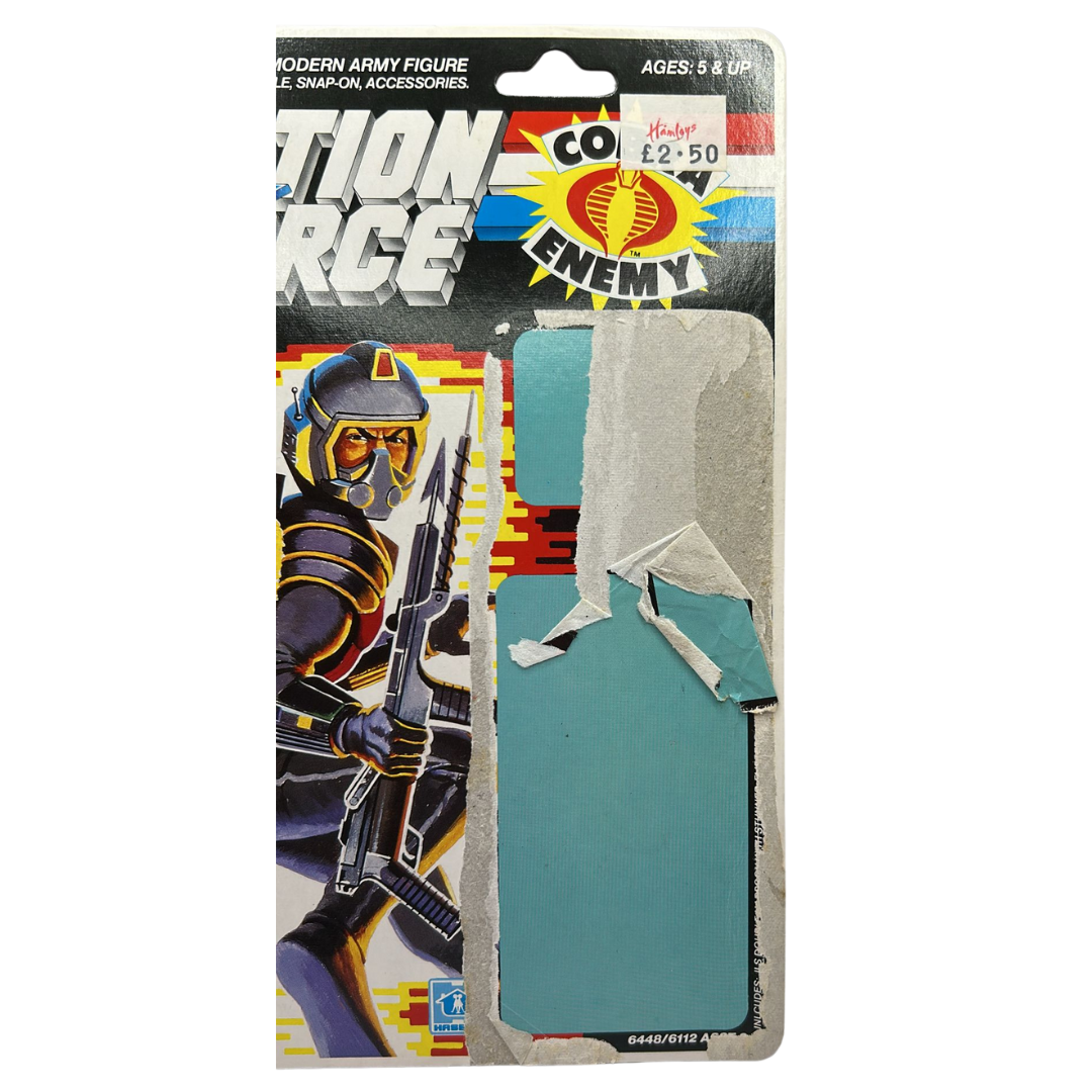 GI Joe, Action Force Eels original cardback filecard backing card