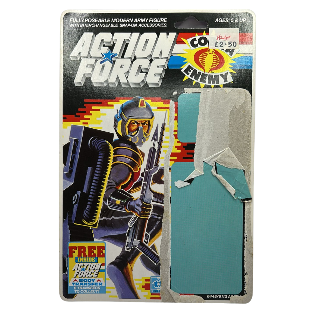 GI Joe, Action Force Eels original cardback filecard backing card