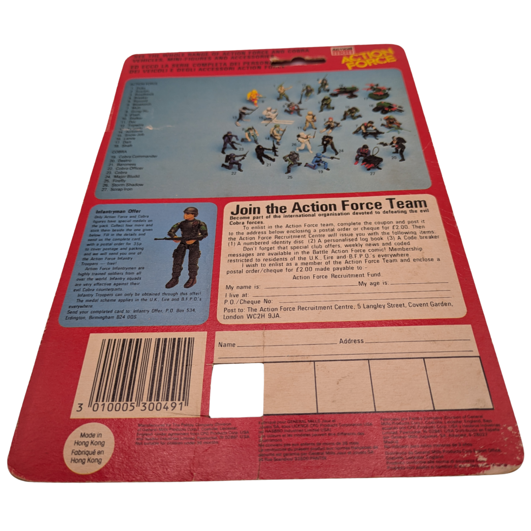 Action Force, GI Joe Flash backing card by Palitoy