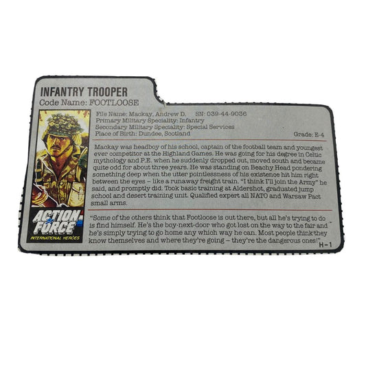 GI Joe, Action Force Footloose filecard UK version 556