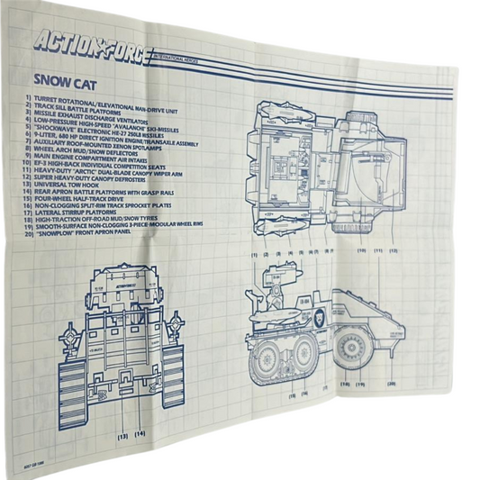 GI Joe,  Action Force Snow Cat instructions 1983, Vintage Hasbro 233H