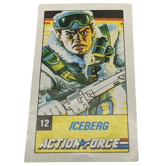 Action Force, GI Joe, Iceberg, Sticker, collectors card, 12