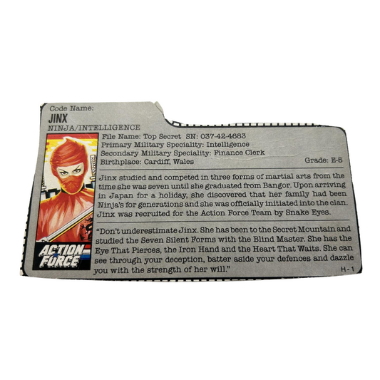 Action Force, GI Joe Jinx filecard