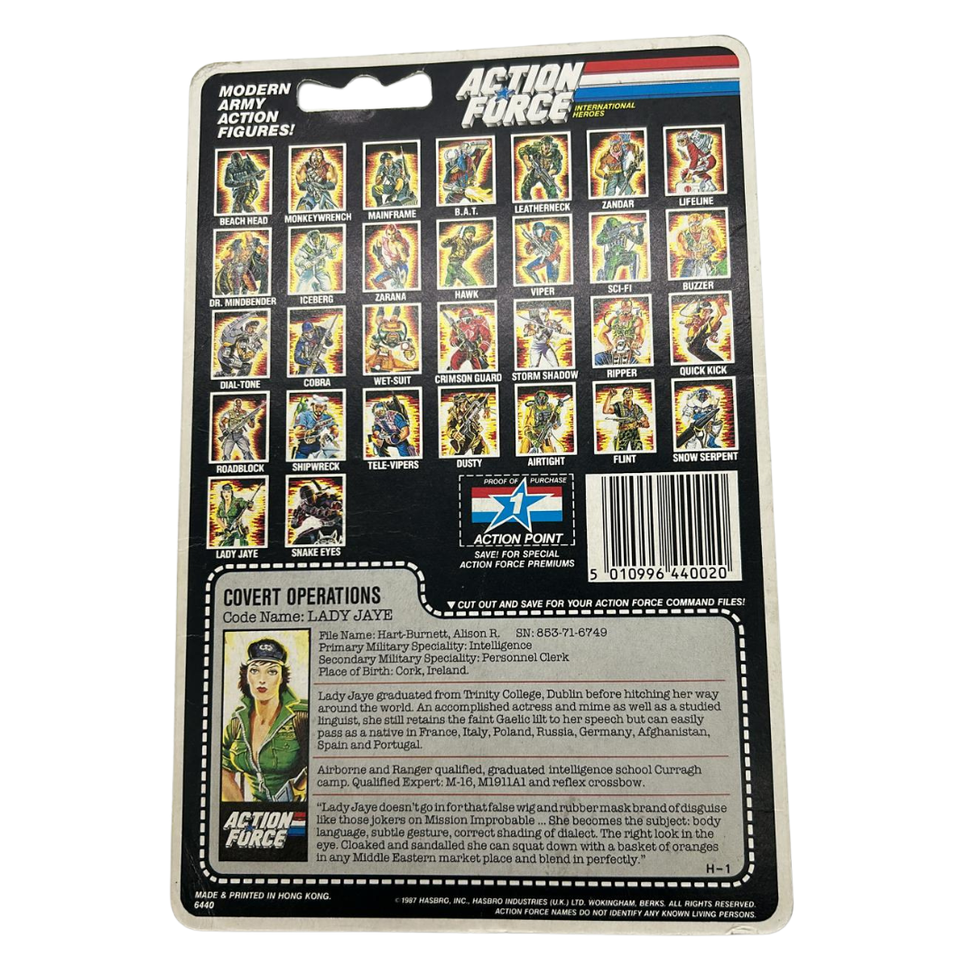 Action Force, GI Joe Lady Jaye filecard by Hasbro