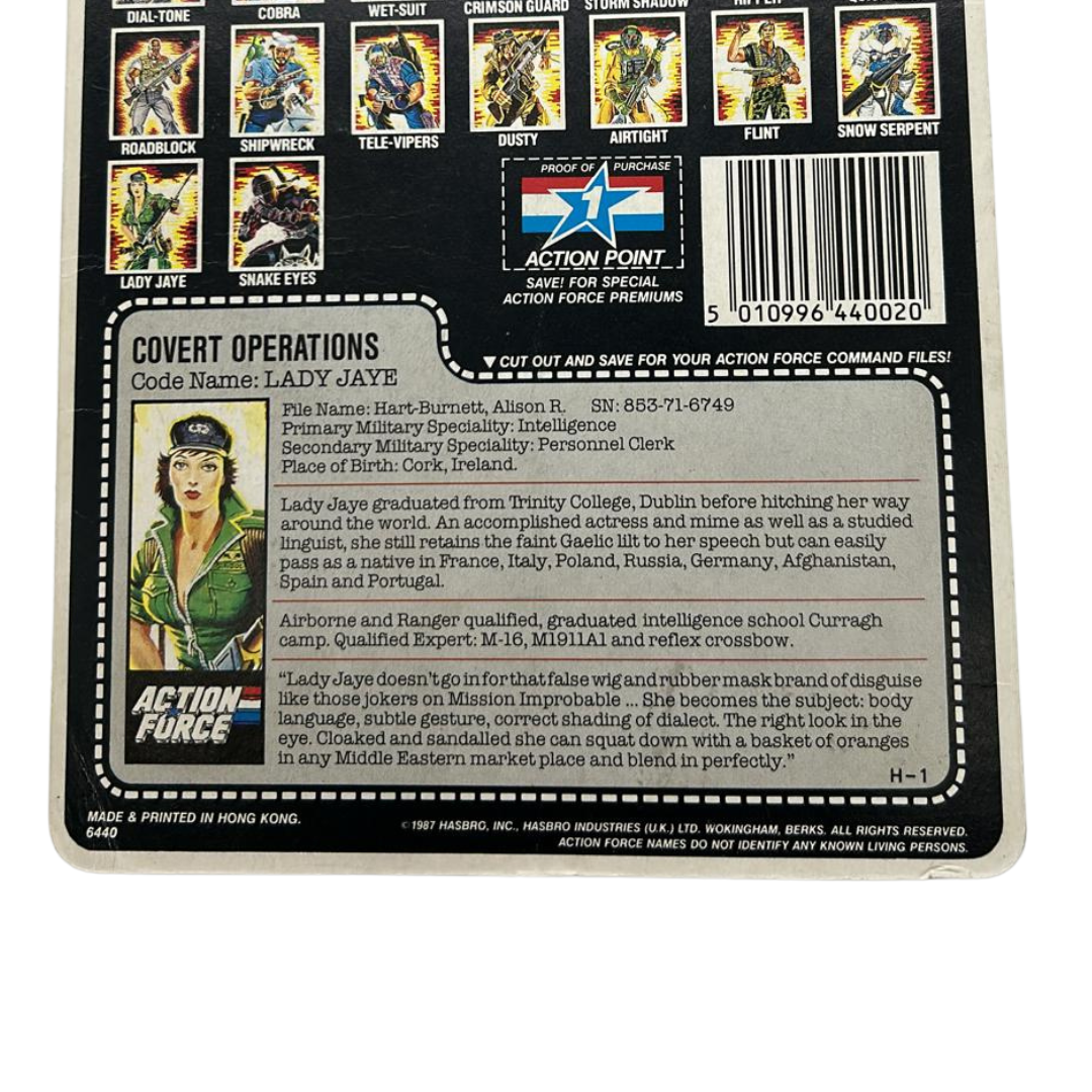 Action Force, GI Joe Lady Jaye filecard by Hasbro