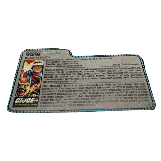 GI JOE / Action force Law And Order Dutch filecard