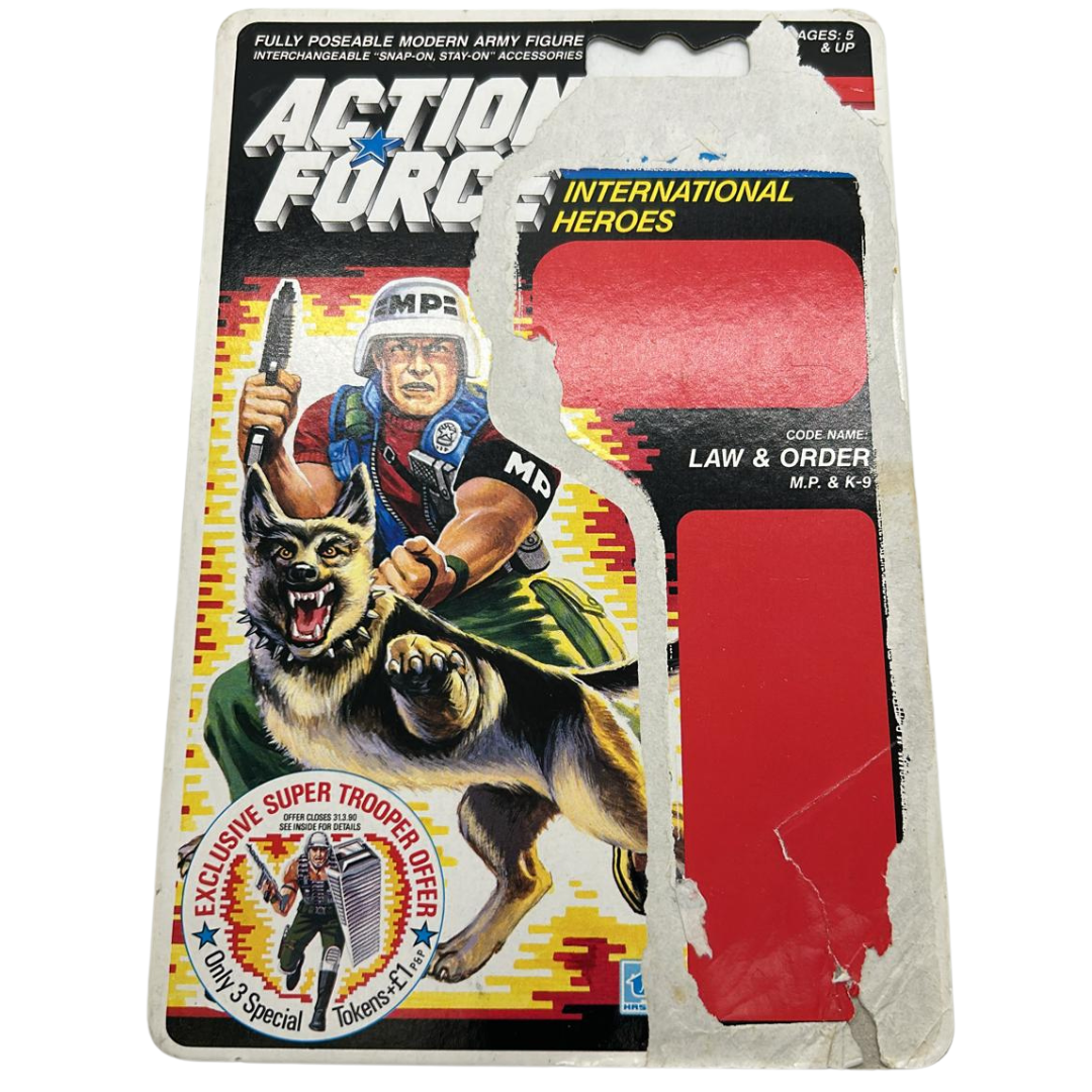 Action Force, GI Joe Law and Order figure cardback filecard