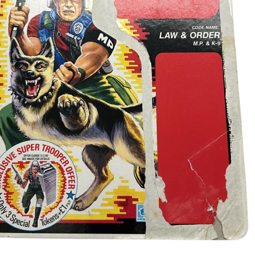 Action Force, GI Joe Law and Order figure cardback filecard