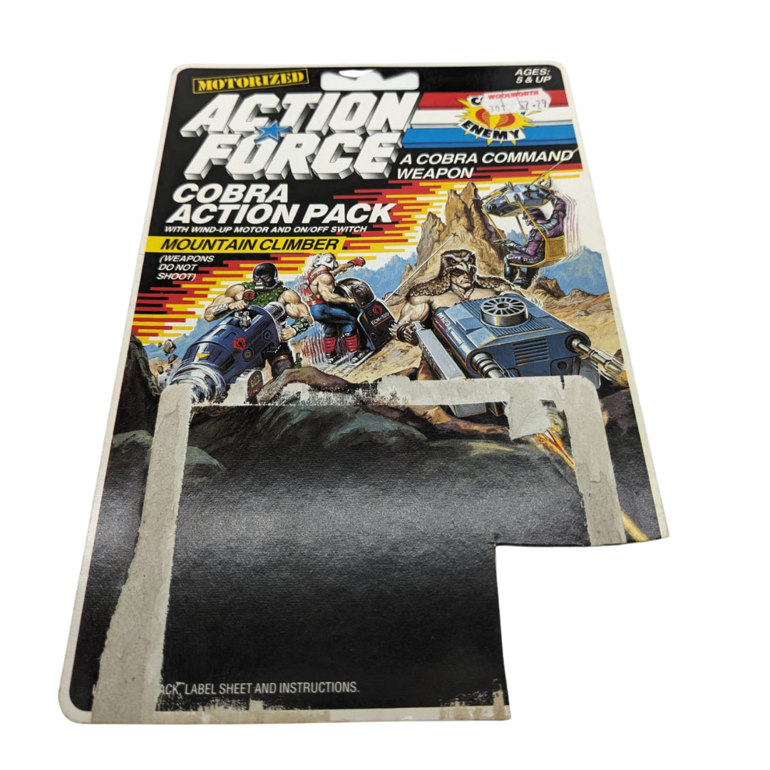 GI Joe Action Force Mountain Climber, cardback and instructions