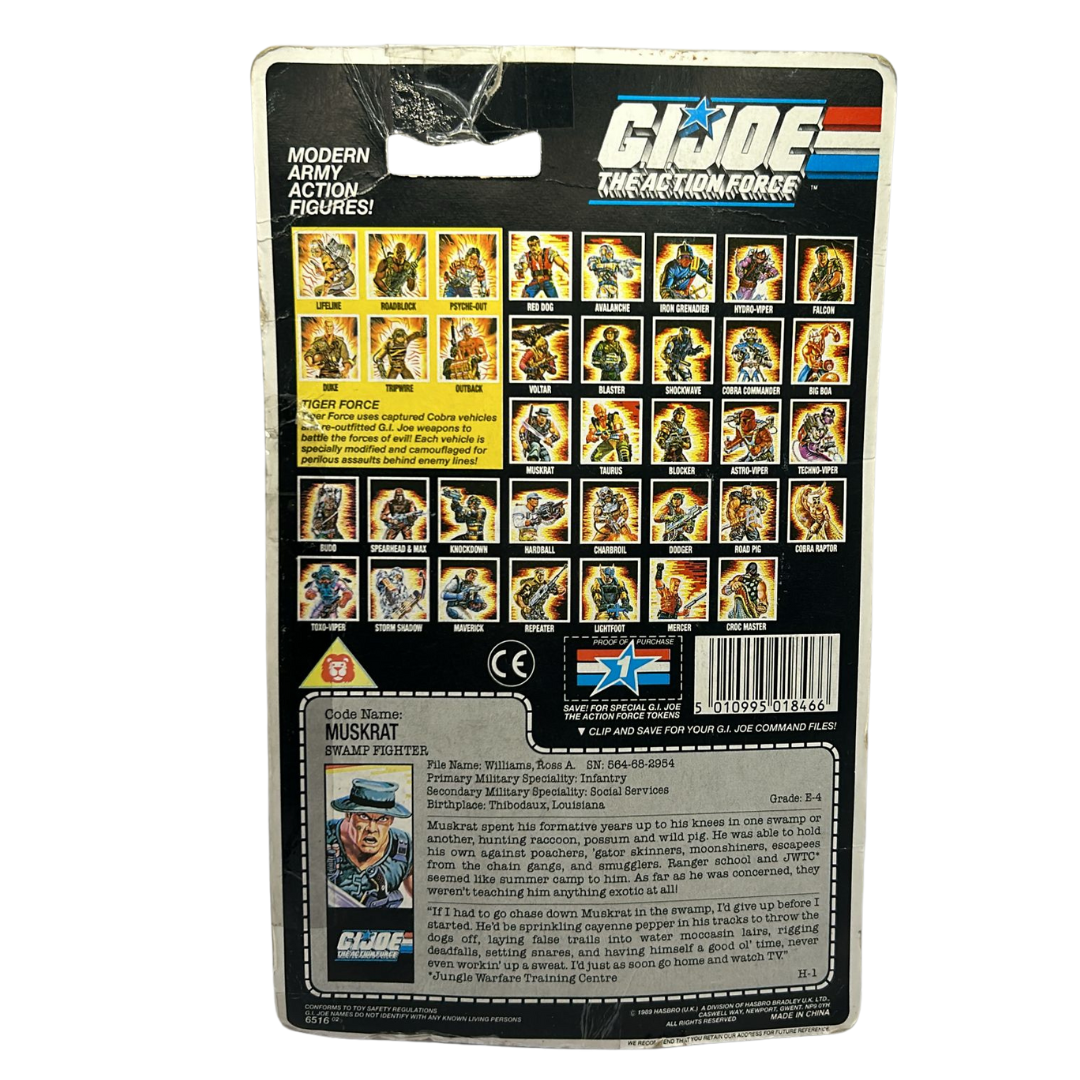 GI Joe The Action Force Muskrat cardback opened and sellotaped