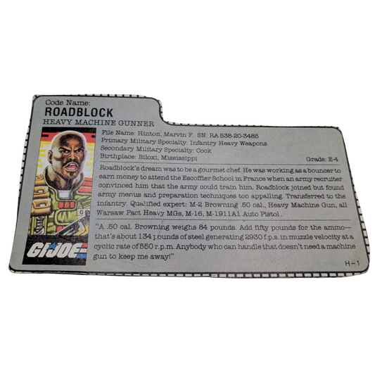 G.I. Joe, Action Force Roadblock V2 filecard 912