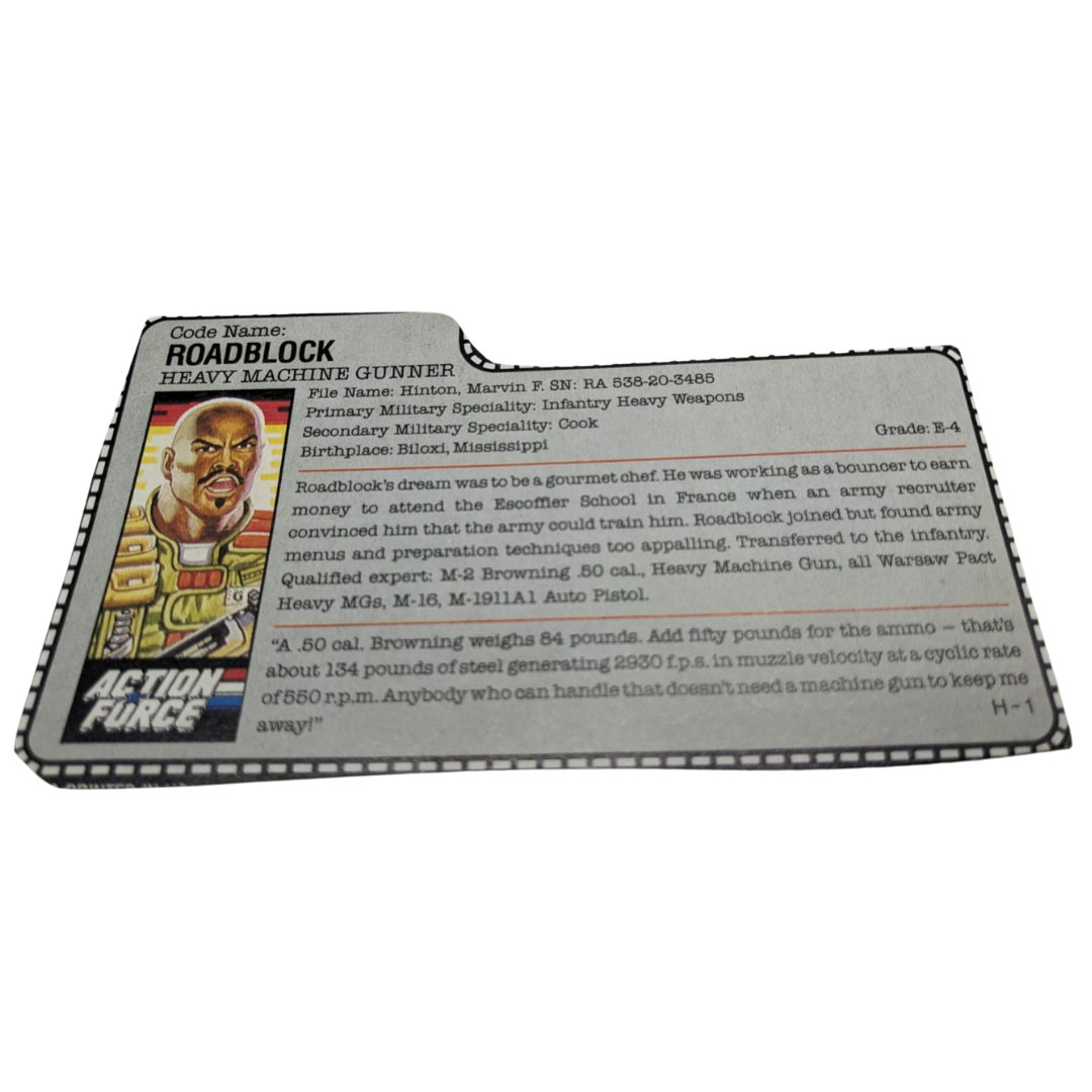 G.I. Joe, Action Force Roadblock V2 filecard