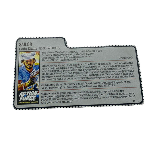 GI Joe, Action Force Shipwreck filecard, Ship Wreck by Hasbro 375