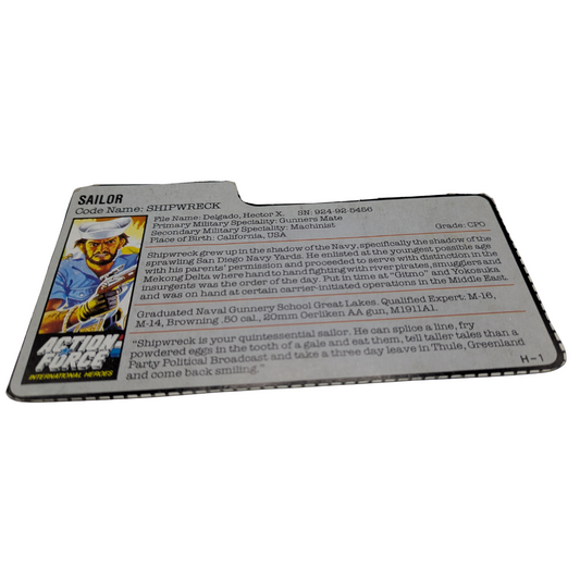 GI Joe, Action Force, Shipwreck filecard, Ship Wreck by Hasbro 529