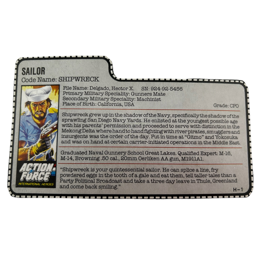 GI Joe, Action Force Shipwreck filecard, Ship Wreck by Hasbro 227