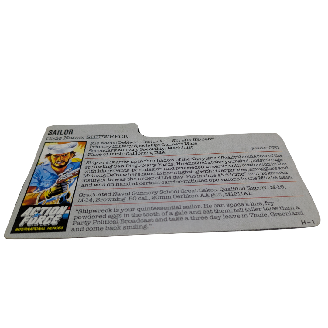 GI Joe, Action Force, Shipwreck filecard, Ship Wreck by Hasbro 524