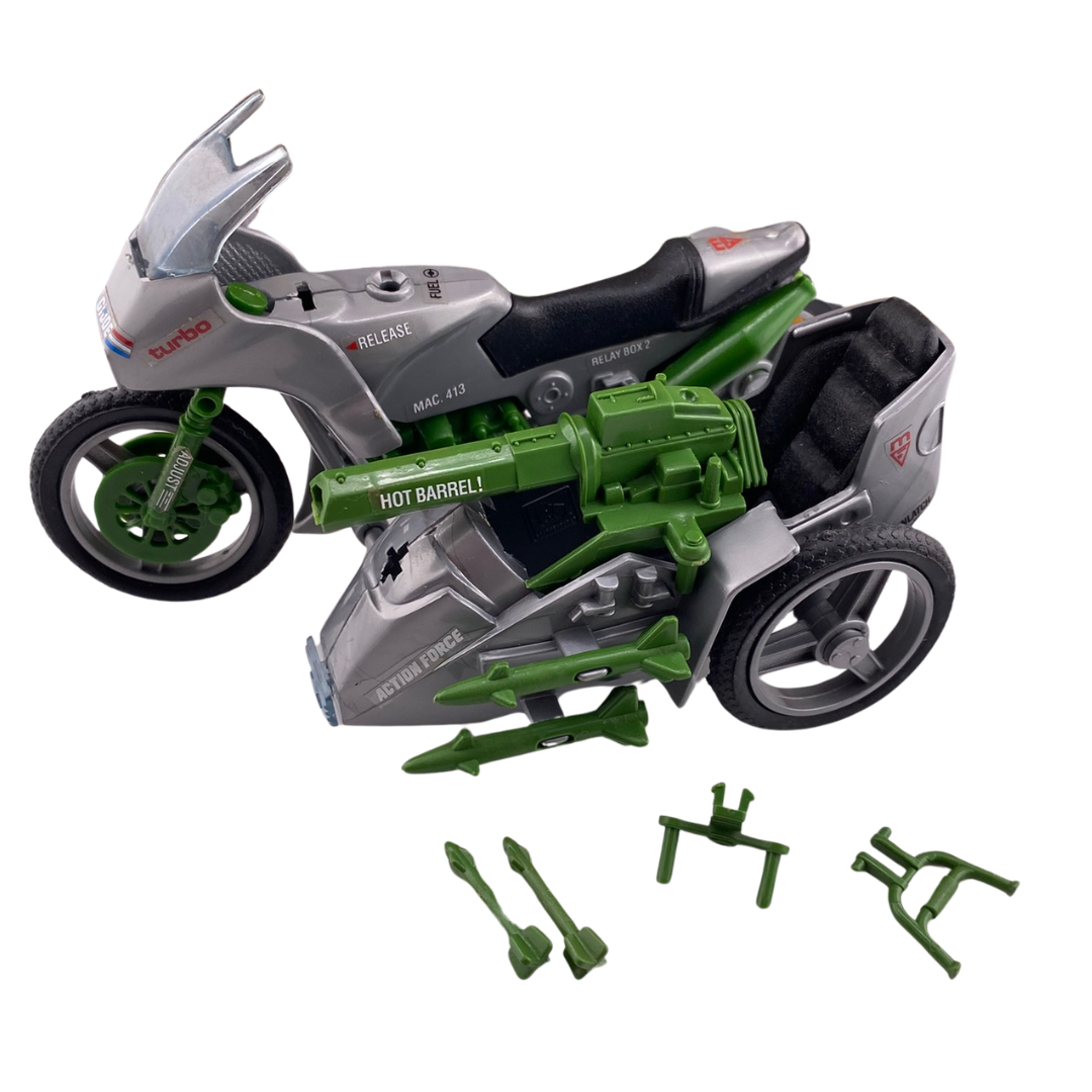 G.I Joe, Action Force Silver Mirage motorcycle complete with box motorbike 5