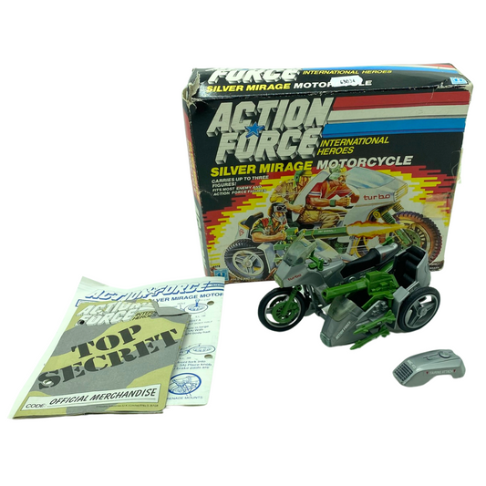 G.I Joe, Action Force Silver Mirage motorcycle with box complete