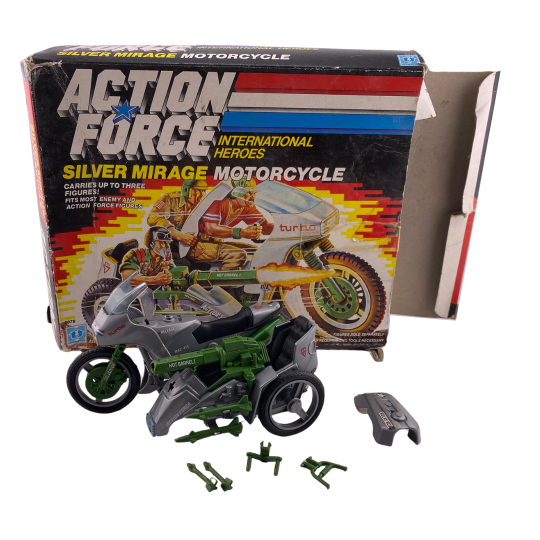 G.I Joe, Action Force Silver Mirage motorcycle complete with box motorbike 5