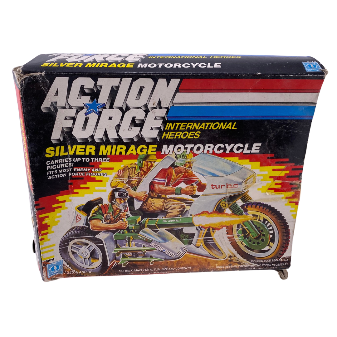 G.I Joe, Action Force Silver Mirage motorcycle complete with box motorbike 5
