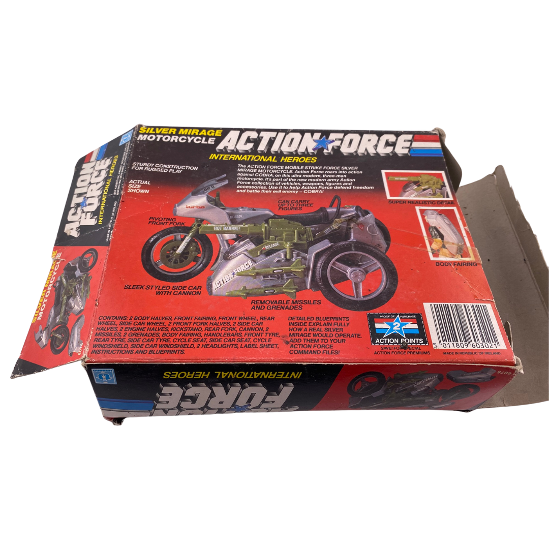 G.I Joe, Action Force Silver Mirage motorcycle complete with box motorbike 5