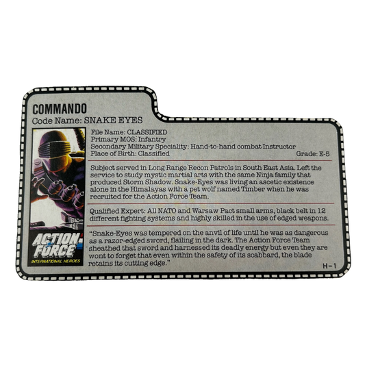 GI Joe, Action Force Snake Eyes filecard Dreadnok 466